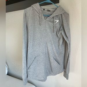 Men’s Light Grey Gymshark Zip Hoodie